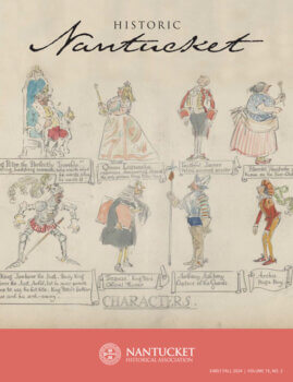 Cover of the Fall 2024 historic Nantucket Magazine featuring a series of hand drawn charachters.
