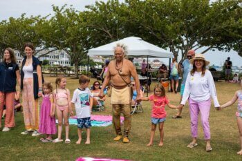 group of people holding hands
