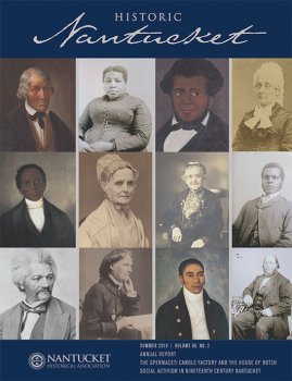 Cover of Historic Nantucket magizine with a collage of historic portraits.