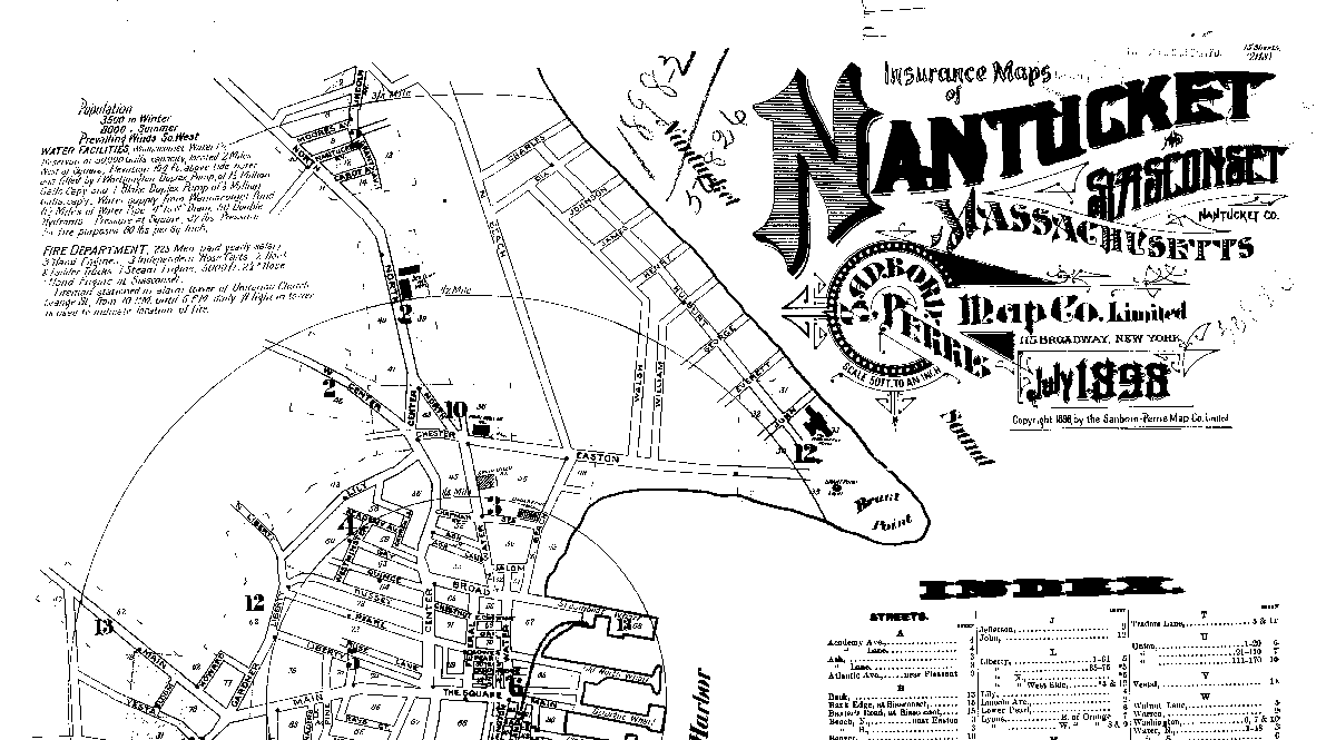 Sanborn Map of Nantucket Index, July 1898. Sheet1